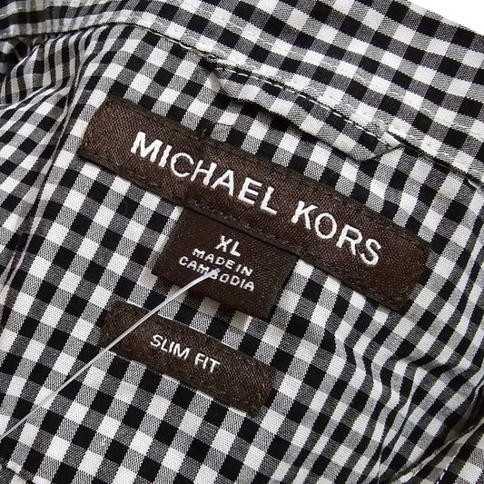 Camisa Manga Corta Michael Kors Xgrande Xl Cuadro Negro