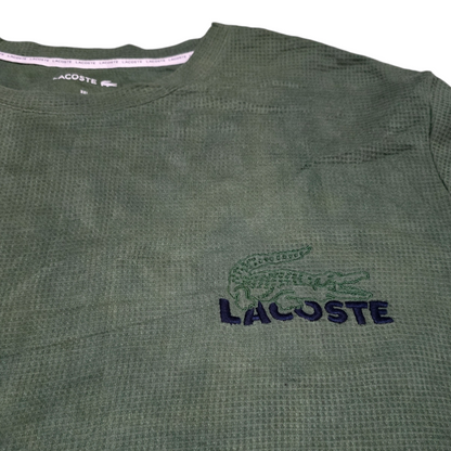 Playera Manga Larga Lacoste 2xl Verde Deslavado