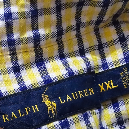 Camisa Ralph Lauren 2xl Cuadro Amarillo Pony Colores