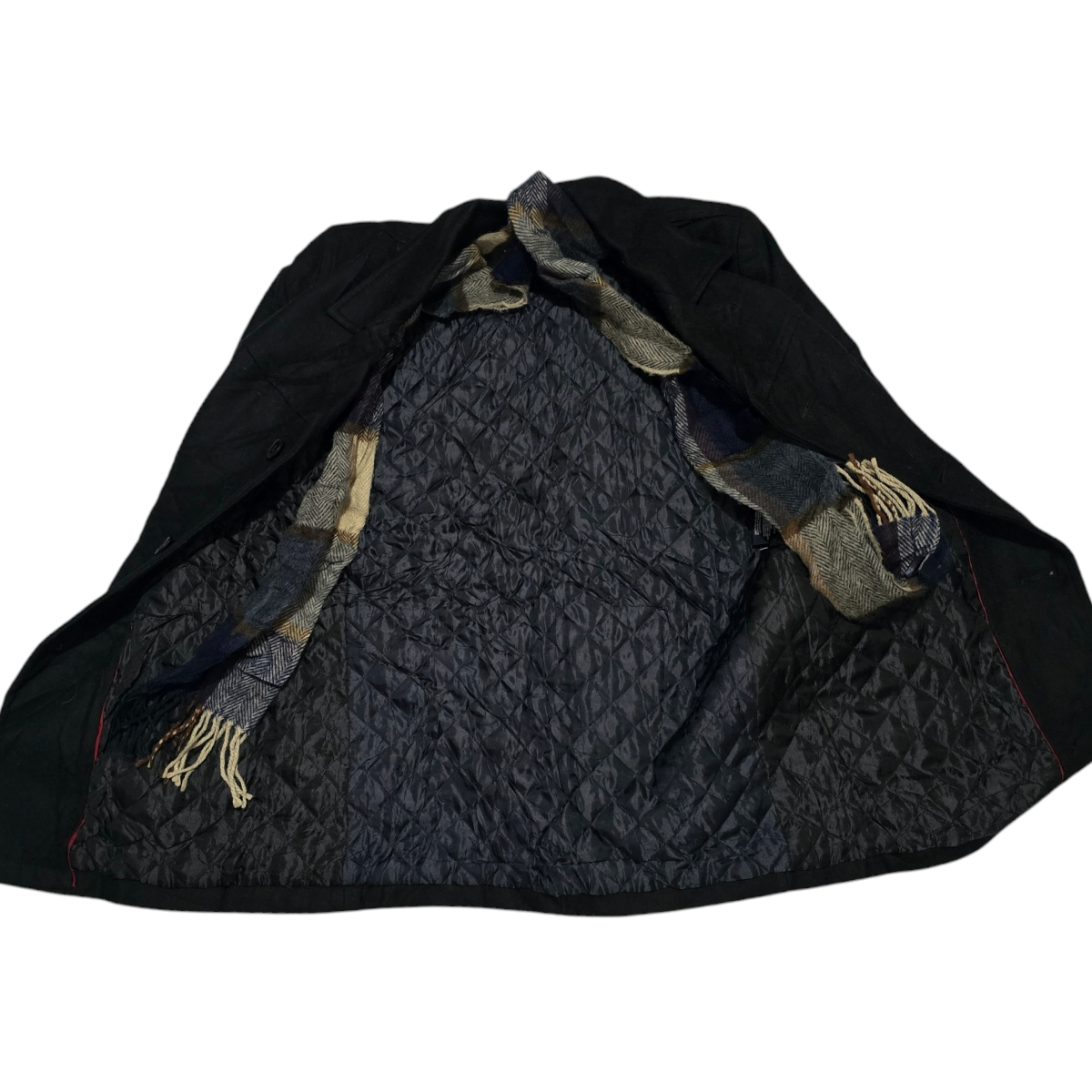 Gabardina Tommy Hilfiger Chico S Negro Con Bufanda