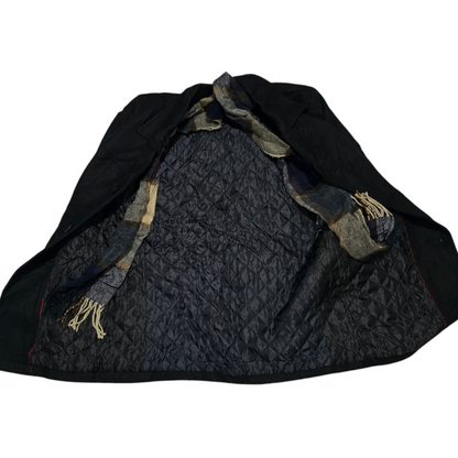 Gabardina Tommy Hilfiger Chico S Negro Con Bufanda