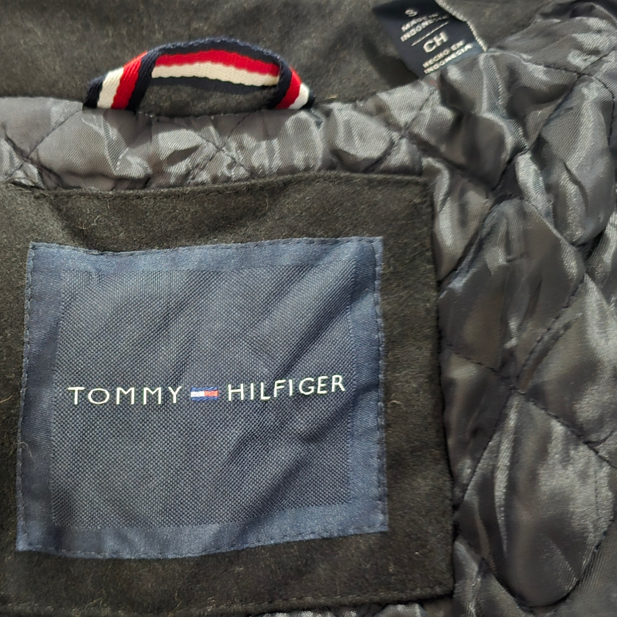 Gabardina Tommy Hilfiger Chico S Negro Con Bufanda