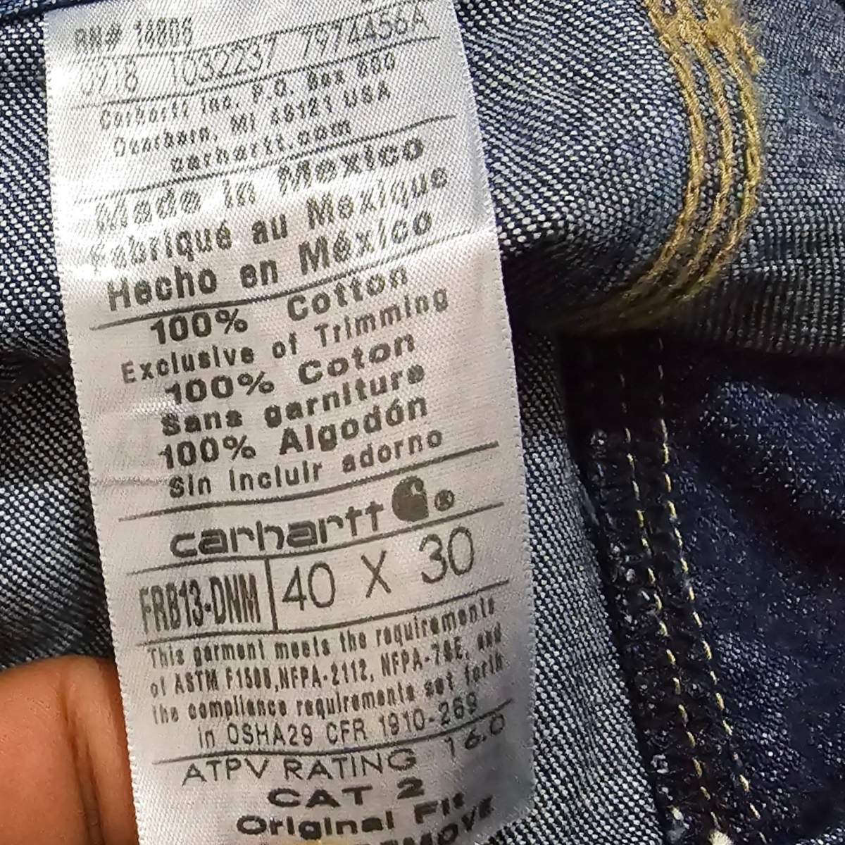 Pantalon Carhartt 40x30 Original Fit Azul