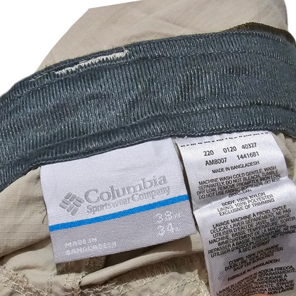 Pantalon Columbia 38x34 Beige Con Cinturon