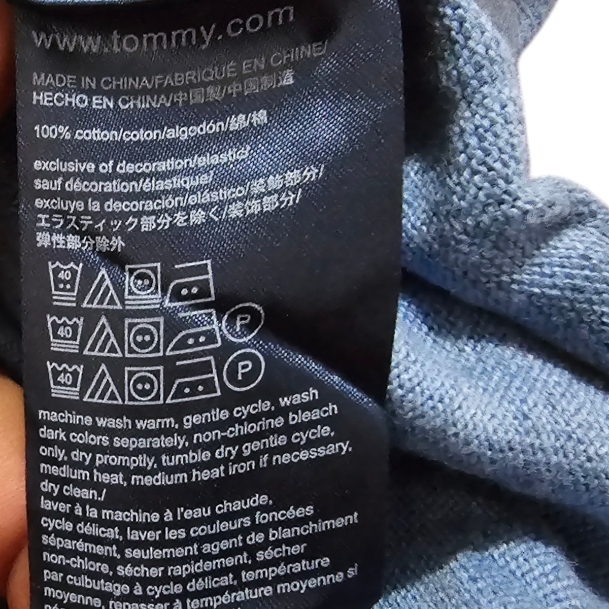 Sueter Tommy Hilfiger Mediana M Azul Algodon Premium