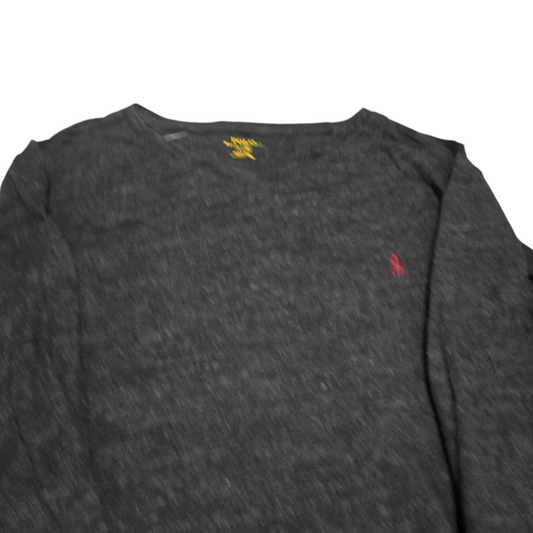 Playera Manga Larga Ralph Lauren Grande Gris Pony Vino