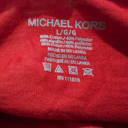 Playera Manga Larga Michael Kors Grande L Rojo