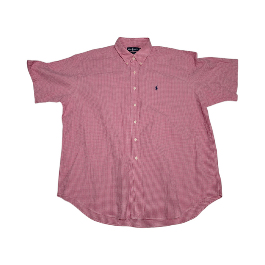 Camisa Manga Corta Ralph Lauren 2xl Blake Cuadro Rosa