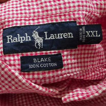 Camisa Manga Corta Ralph Lauren 2xl Blake Cuadro Rosa