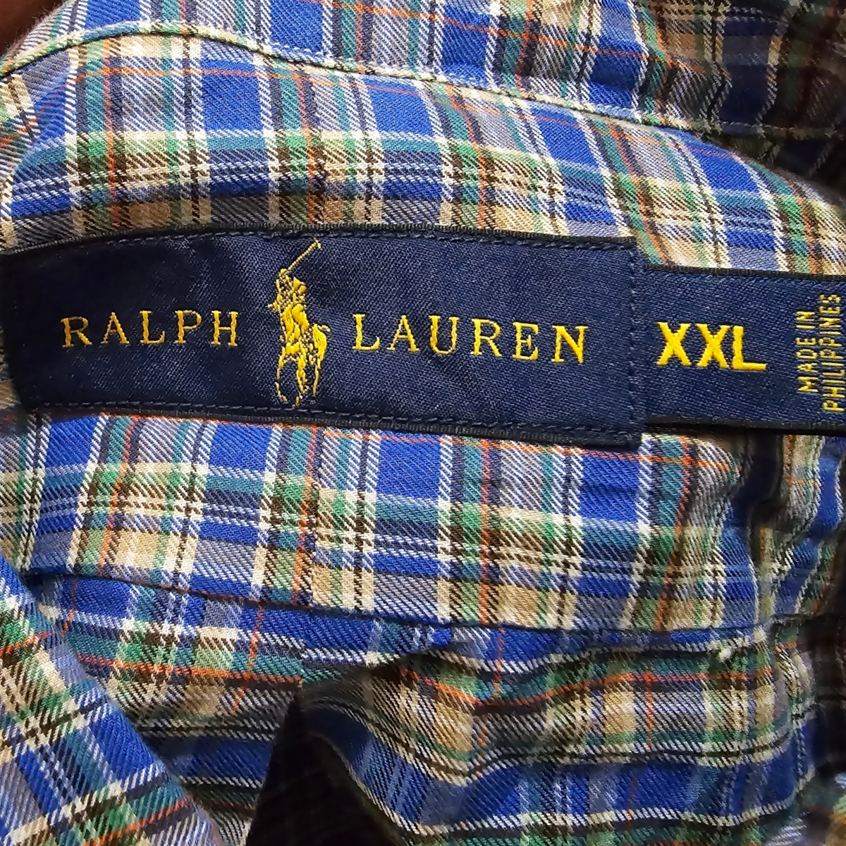 Camisa Ralph Lauren 2xl Cuadro Azul Y Verde