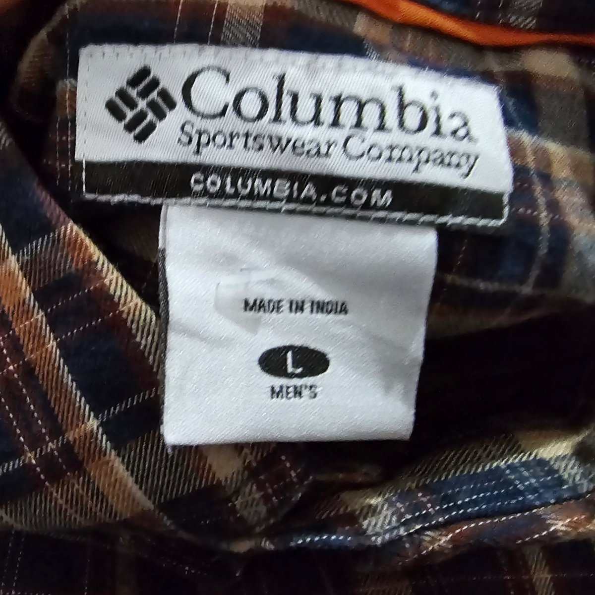 Camisa Columbia Grande L Cuadro Cafe Y Azul