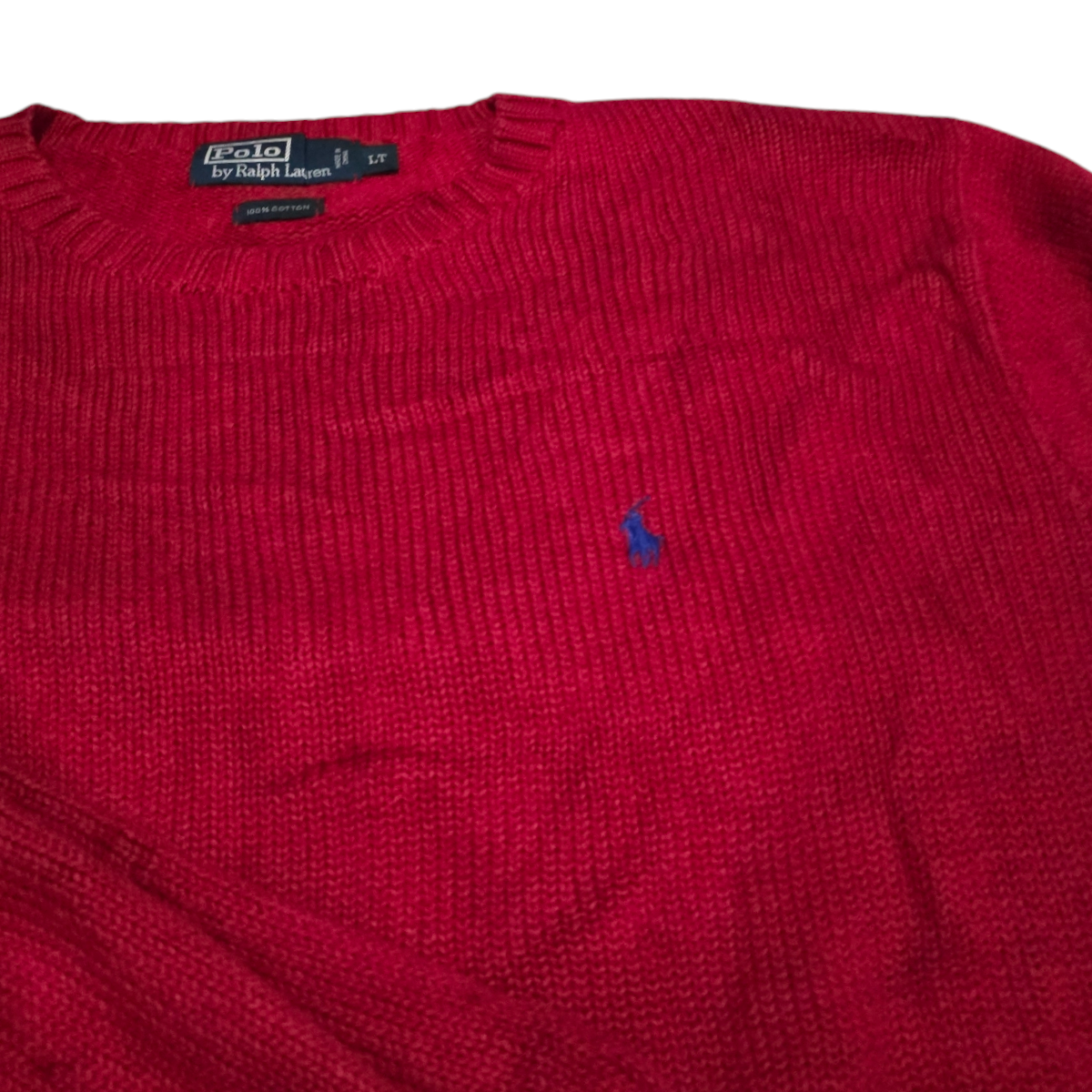 Sueter Ralph Lauren Grande L Alto Rojo Pony Azul