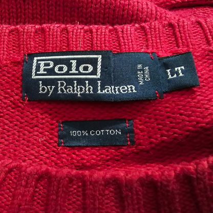 Sueter Ralph Lauren Grande L Alto Rojo Pony Azul