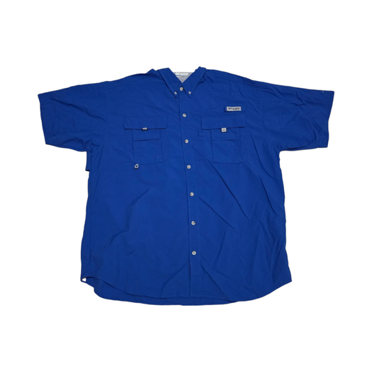 Camisa Manga Corta Columbia Pfg Xgrande Xl Azul