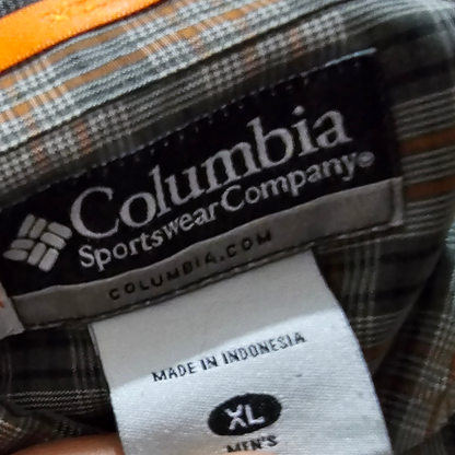 Camisa Columbia Xgrande Xl Cuadro Verde Naranja