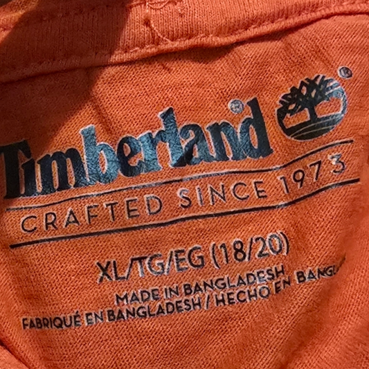 Playera Con Gorro Timberland Xl 18-20 Naranja (Usado)