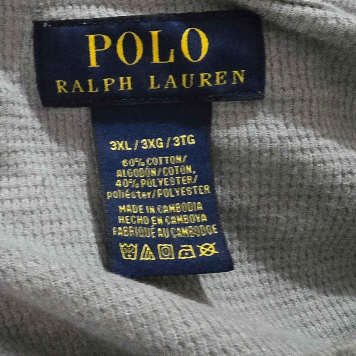 Playera Manga Larga Ralph Lauren 3xl Gris (Usado)