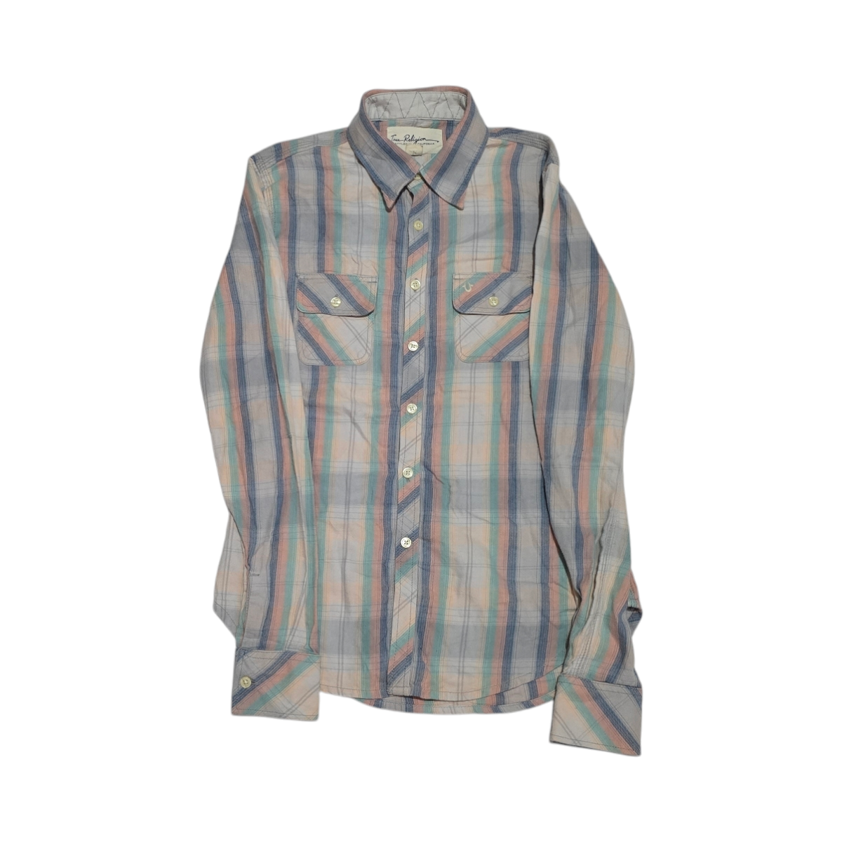 Camisa True Religion Xchico Xs Cuadro Beige