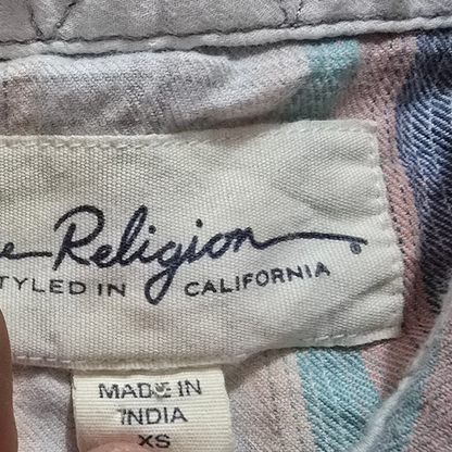 Camisa True Religion Xchico Xs Cuadro Beige