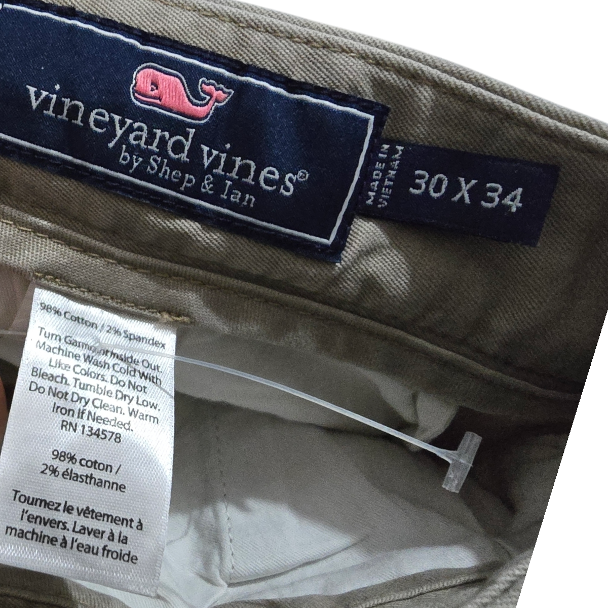Pantalon Vineyard Vines Recto 30x34 Cafe Claro