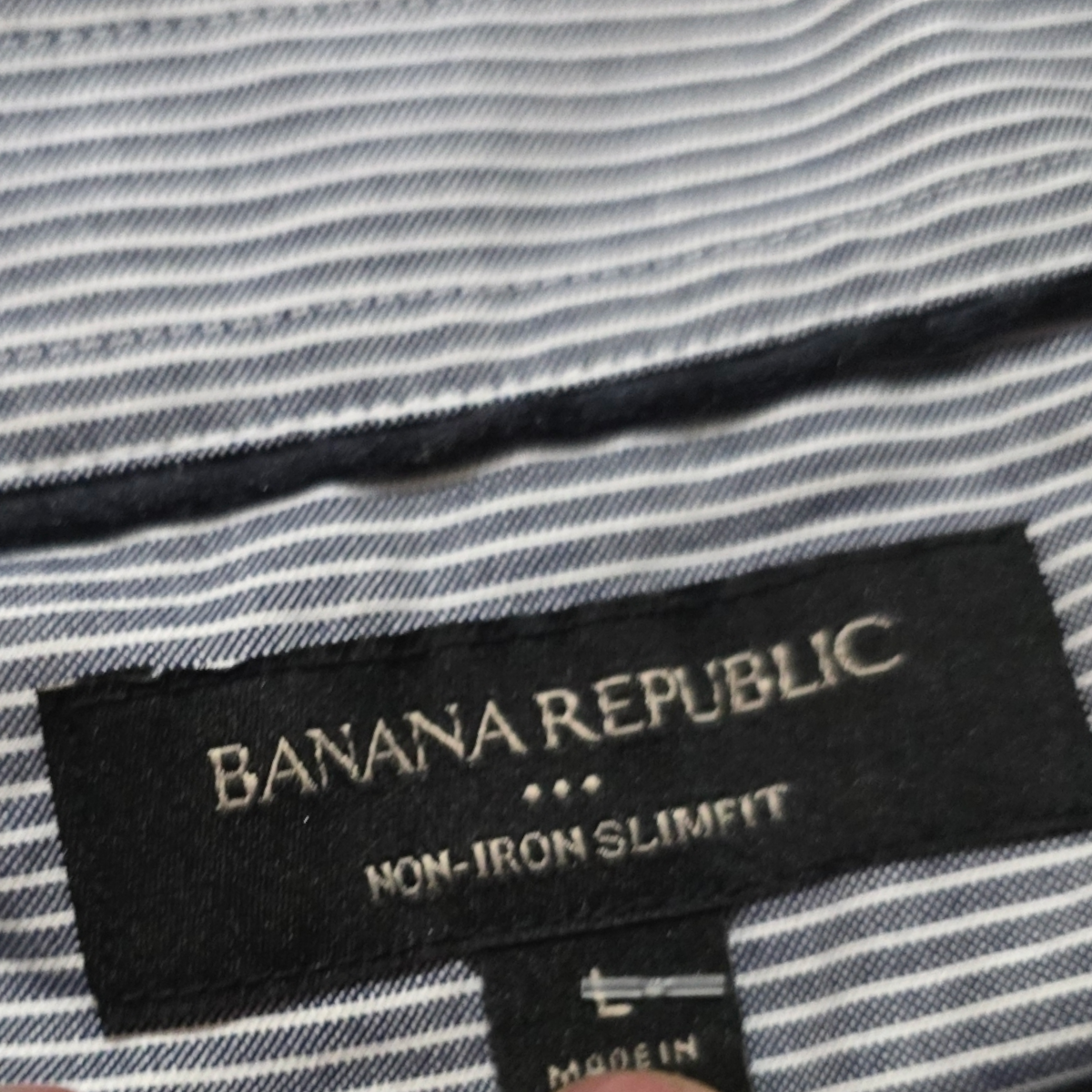 Camisa Banana Republic Grande L Slimfit Azul Grisaceo