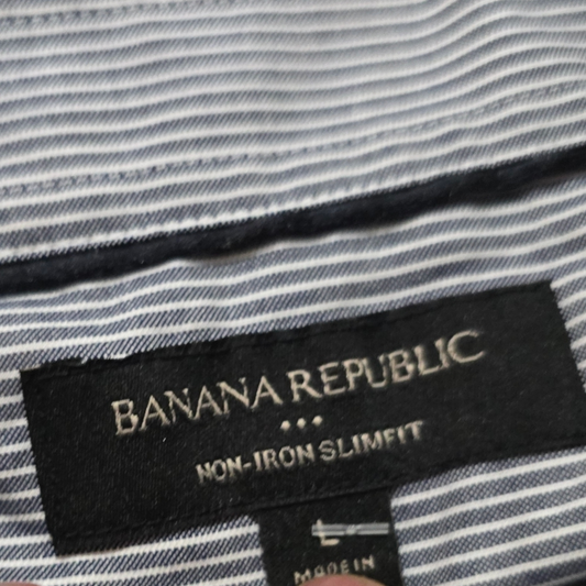 Camisa Banana Republic Grande L Slimfit Azul Grisaceo