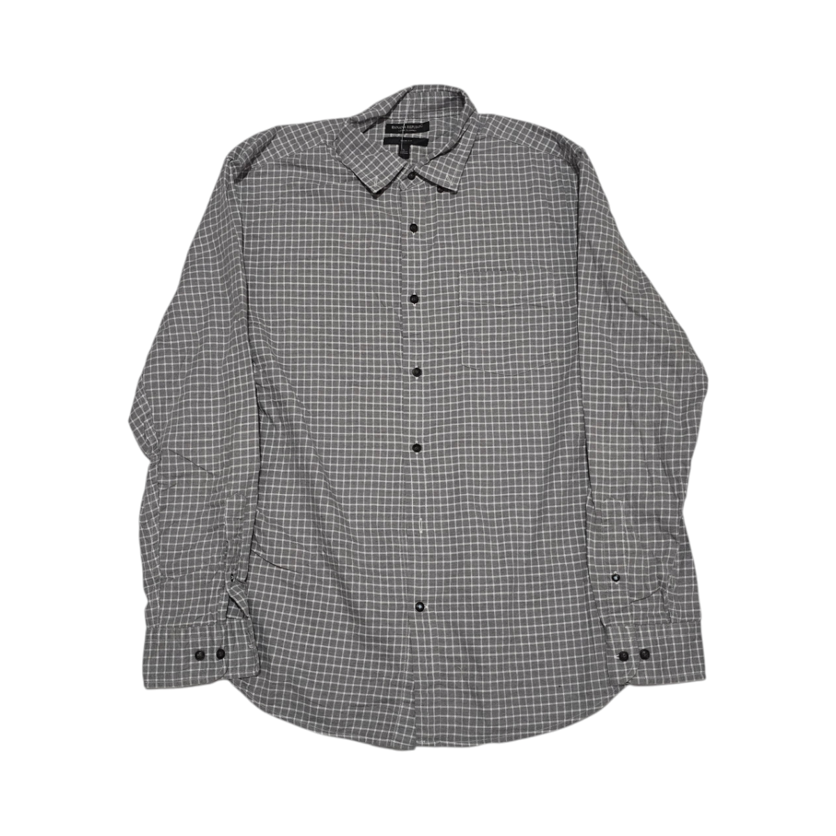 Camisa Banana Republic Grande L Slimfit Gris Luxe Flannel