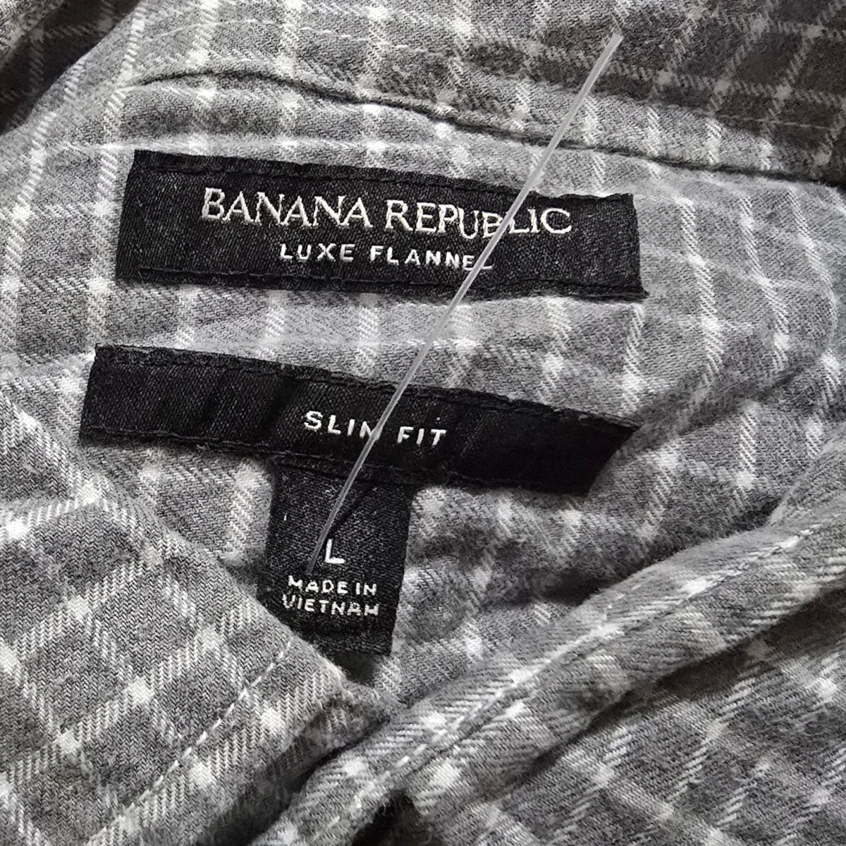 Camisa Banana Republic Grande L Slimfit Gris Luxe Flannel