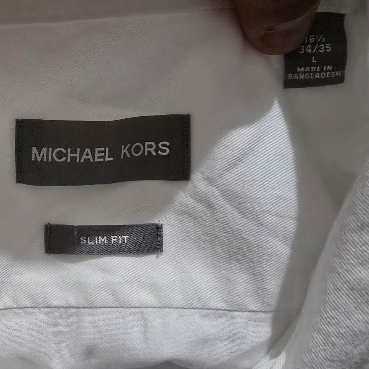 Camisa Michael Kors Grande L 16 1/2 34-35 Slimfit Blanca
