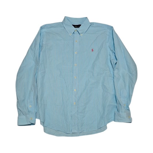 Camisa Ralph Lauren Extra Grande Xl Azul Rayas