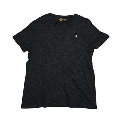 Playera Ralph Lauren Xgrande Custom Slimfit Gris Pony Blanco