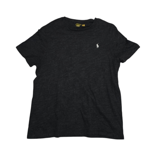 Playera Ralph Lauren Xgrande Custom Slimfit Gris Pony Blanco