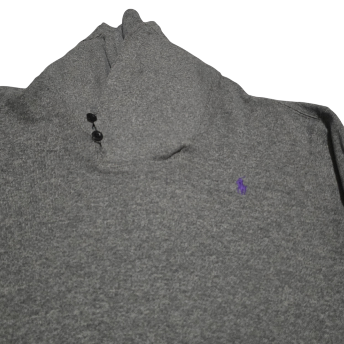 Sueter Ralph Lauren Xgrande Gris Cuello Alto Pony Morado