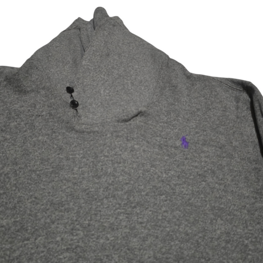 Sueter Ralph Lauren Xgrande Gris Cuello Alto Pony Morado