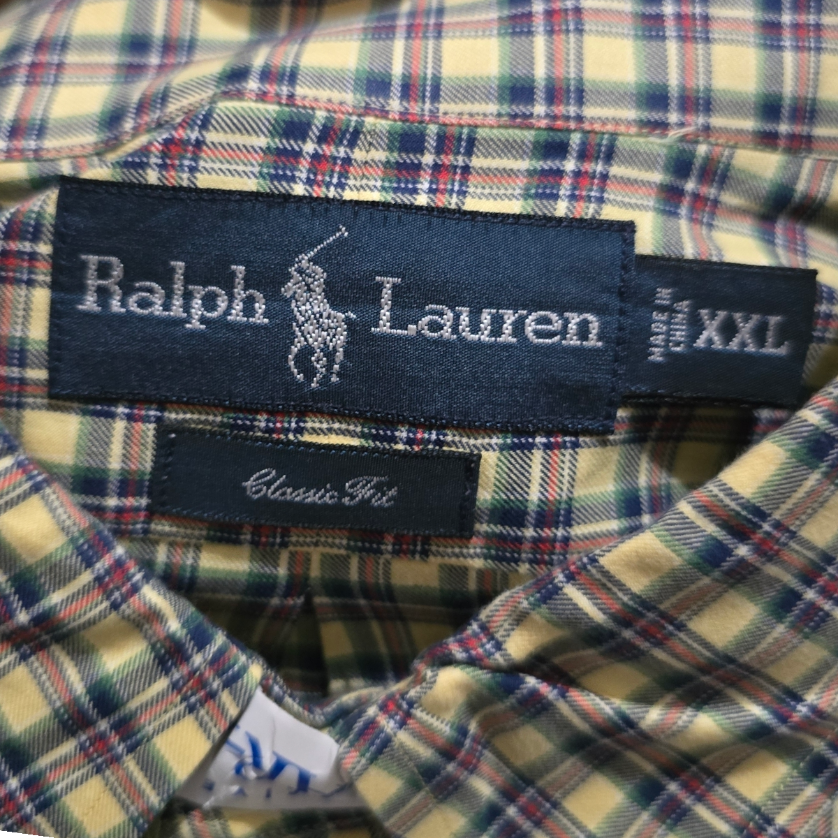 Camisa Ralph Lauren 2xl Classic Fit Cuadro Amarillo Y Azul