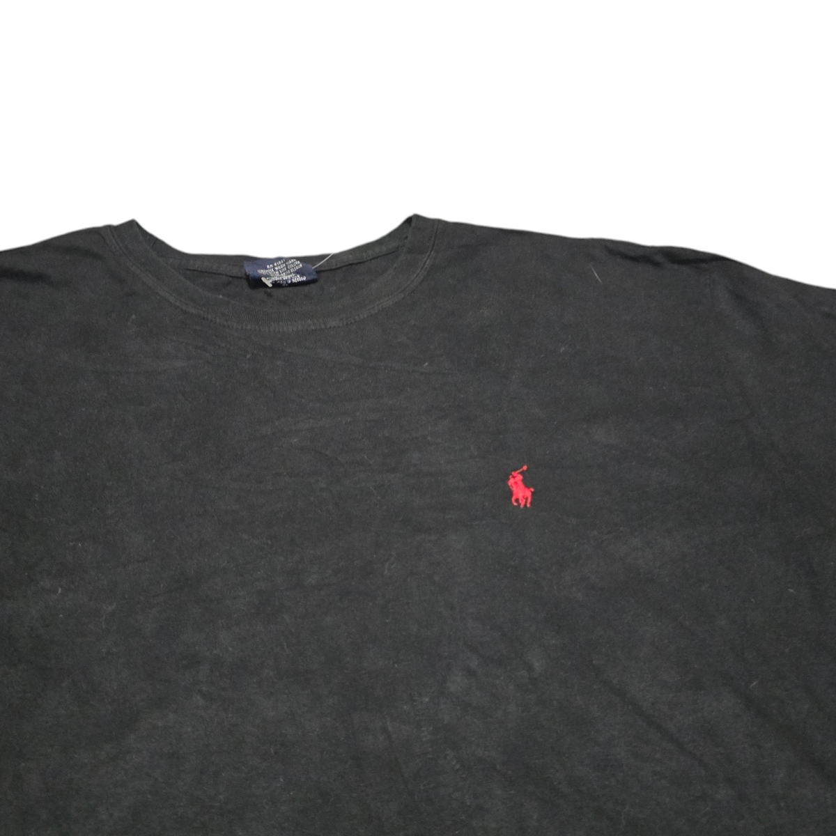 Playera Ralph Lauren Grande L Negro Pony Rojo Retro
