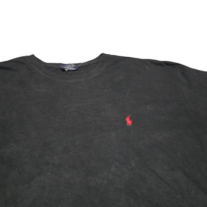Playera Ralph Lauren Grande L Negro Pony Rojo Retro