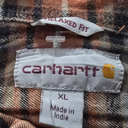 Camisa Carhartt Relaxedfit Xgrande Xl Cuadro Cafe Y Naranja