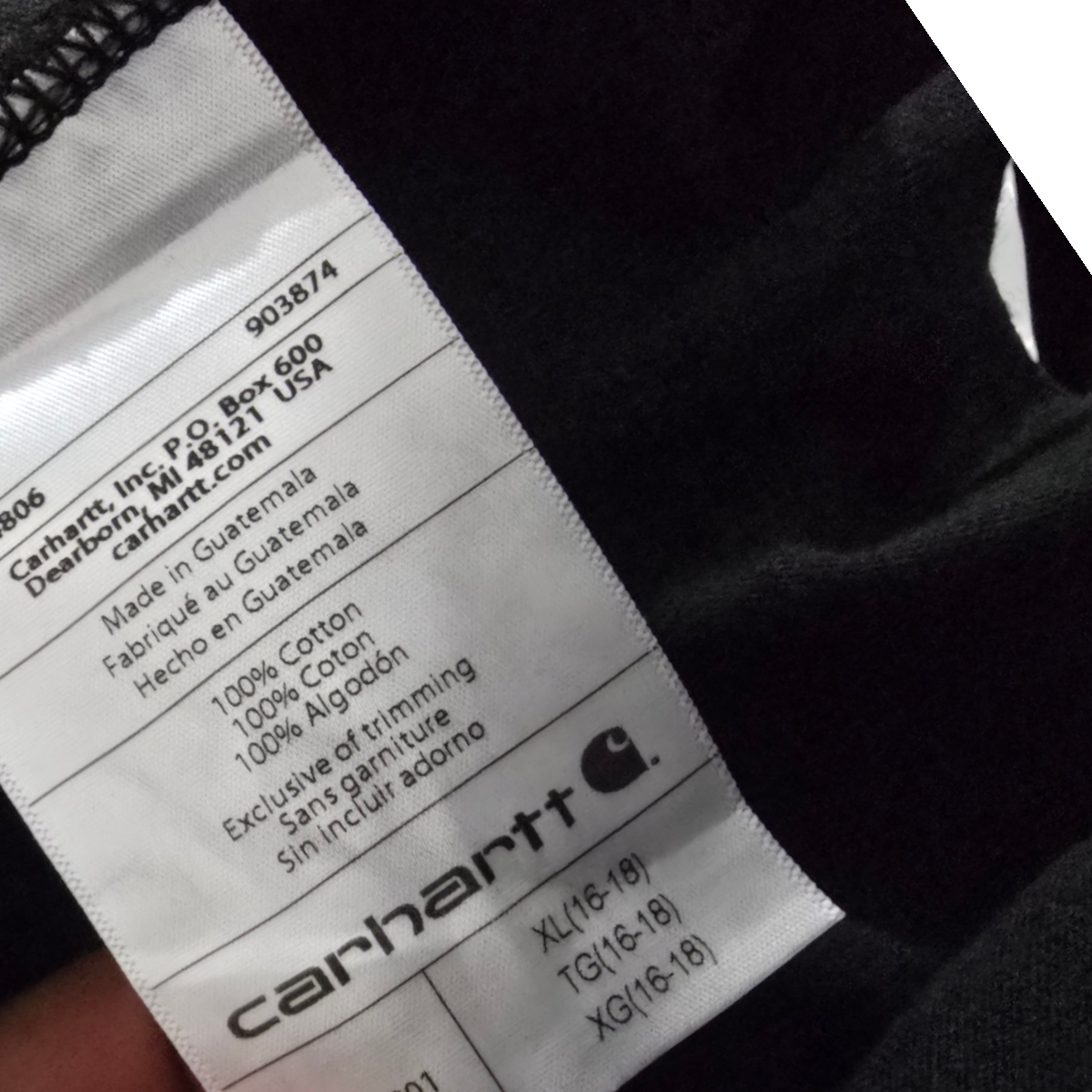 Playera Loosefit Carhartt Xgrande Xl (16-18) Negro Muje