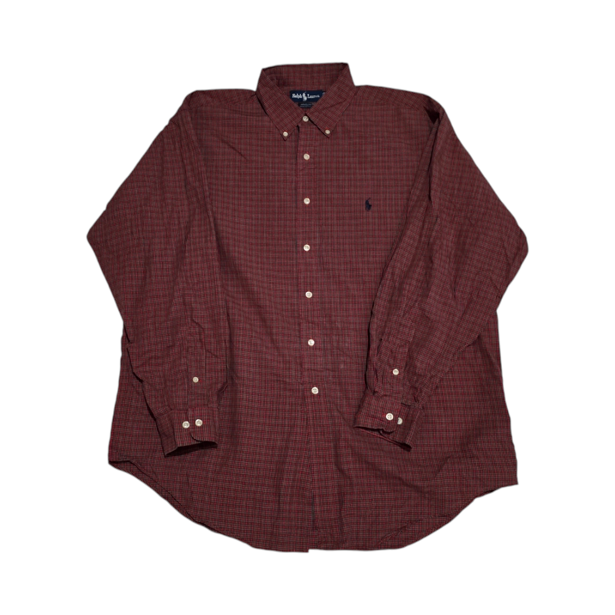 Camisa Ralph Lauren Xgrande Xl 17 Cuadro Vino