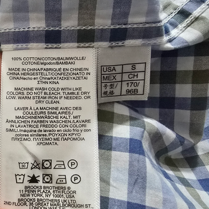 Camisa Brooks Brothers Chico S Cuadro Azul Y Verde