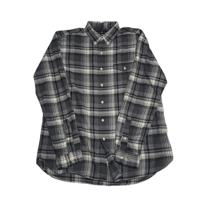 Camisa Ralph Lauren Grande L Cuadro Gris Franela