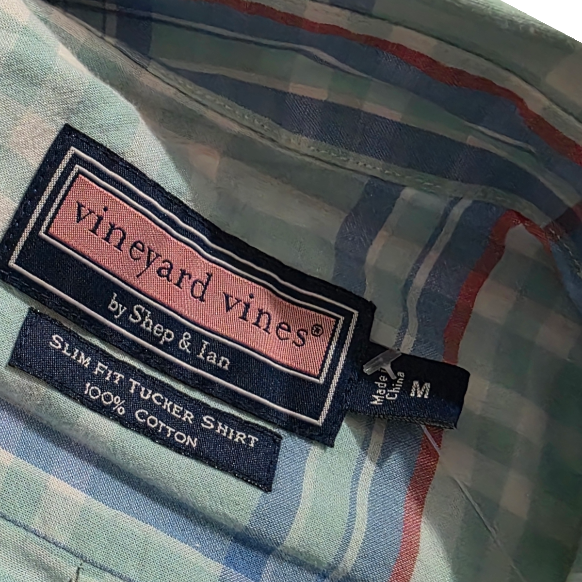 Camisa Vineyard Vines Mediana M Azul Agua Cuadro