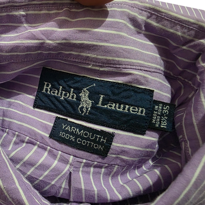 Camisa Ralph Lauren Grande L 16 1/2 Lineas Lila