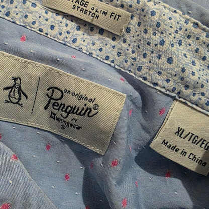 Camisa Slim Fit Penguin Xgrande Xl Azul Claro