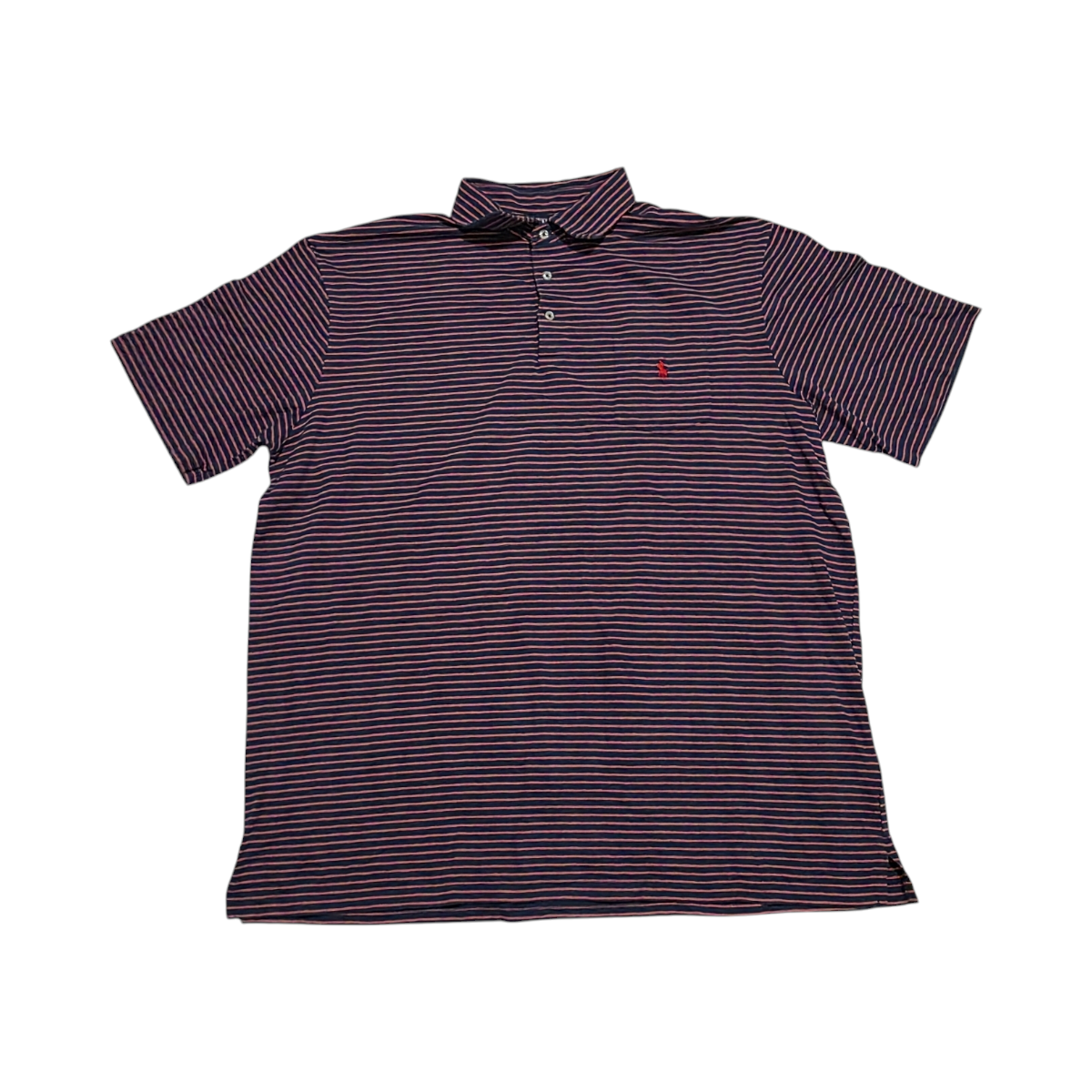 Playera Polo Ralph Lauren 2xl Lineas Azul Naranja