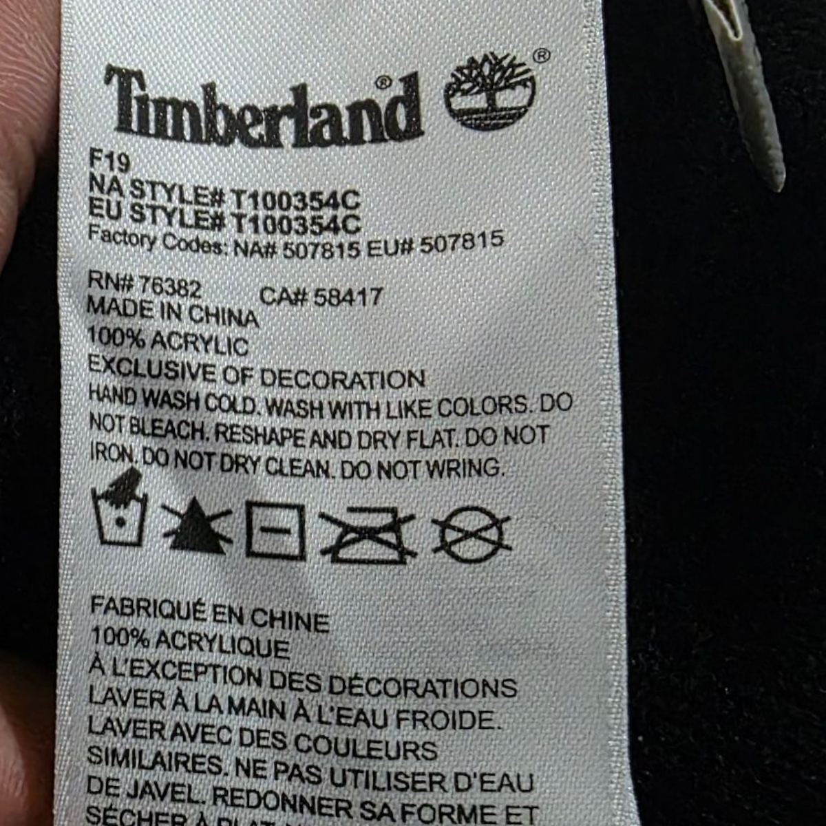 Gorro Timberland Os/tu Negro