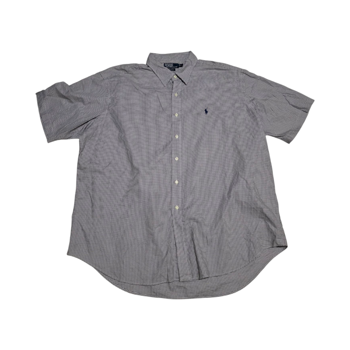 Camisa Manga Corta Ralph Lauren 2xl Cuadros Gris