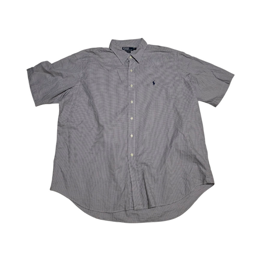 Camisa Manga Corta Ralph Lauren 2xl Cuadros Gris