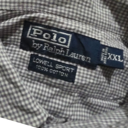 Camisa Manga Corta Ralph Lauren 2xl Cuadros Gris